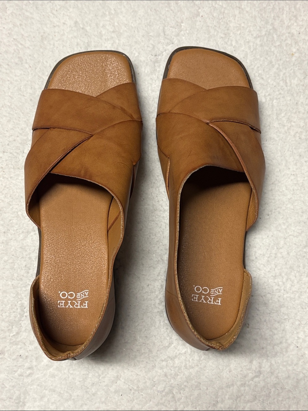 FRYE size 9 Women’s Tan Leather Slide Sandals - Picture 2 of 6